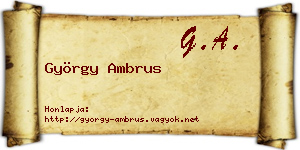 György Ambrus névjegykártya